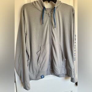 Peloton Gray Zip-Up Hoodie with Blue Accents Large L
